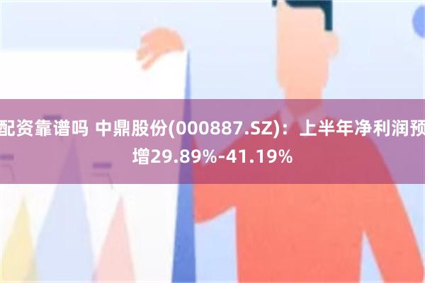 配资靠谱吗 中鼎股份(000887.SZ)：上半年净利润