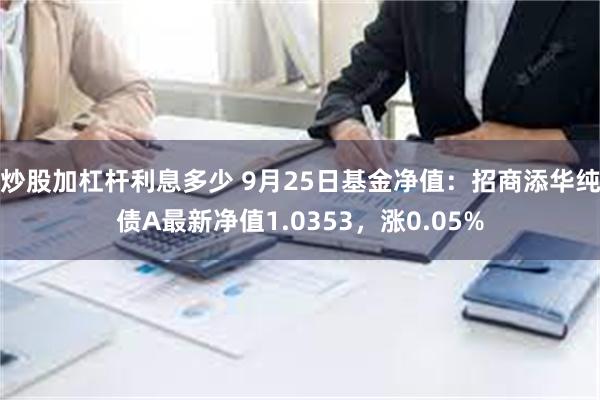 炒股加杠杆利息多少 9月25日基金净值：招商添华纯债A最新净值1.0353，涨0.05%